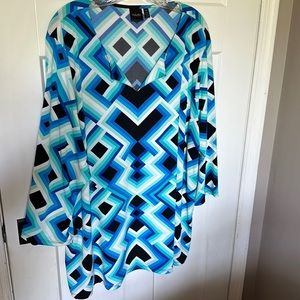 Rafaella Geometric Knit Top Plus Size 3X
